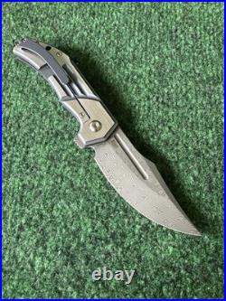 Kansept Orion Folding Knife Handle Damascus Clip Point K1089B2