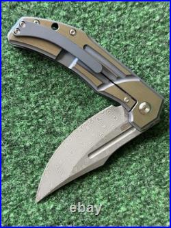 Kansept Orion Folding Knife Handle Damascus Clip Point K1089B2