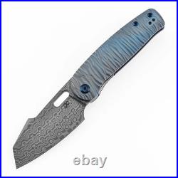 Kansept Orlok Linerlock Folding Knife 3 Damascus Steel Blade Titanium Handle