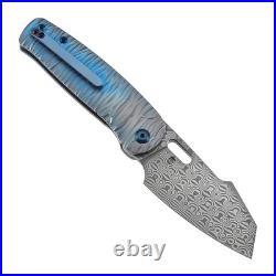 Kansept Orlok Linerlock Folding Knife 3 Damascus Steel Blade Titanium Handle