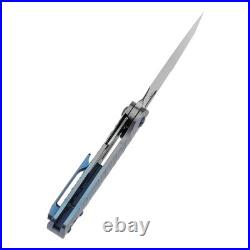 Kansept Orlok Linerlock Folding Knife 3 Damascus Steel Blade Titanium Handle