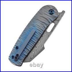 Kansept Orlok Linerlock Folding Knife 3 Damascus Steel Blade Titanium Handle