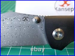 Kansept Shikari With Titanium & Twill CF Handle & Damascus Folding Pocket Knife