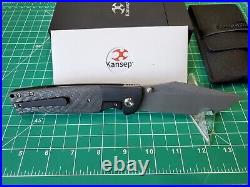 Kansept Shikari With Titanium & Twill CF Handle & Damascus Folding Pocket Knife