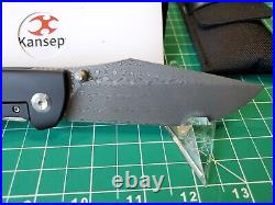 Kansept Shikari With Titanium & Twill CF Handle & Damascus Folding Pocket Knife