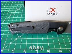 Kansept Shikari With Titanium & Twill CF Handle & Damascus Folding Pocket Knife