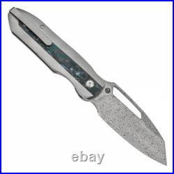 Kansept Thunderhead Folding Knife SW Ti/Arctic Storm CF Handle Damascus K1106A5