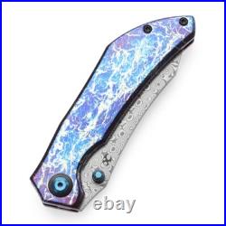 Kansept Tipper Folding Knife Lightning Strike Ti Handle Damascus Plain K1079A3