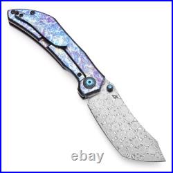 Kansept Tipper Folding Knife Lightning Strike Ti Handle Damascus Plain K1079A3