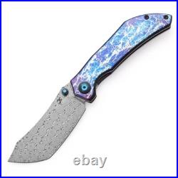 Kansept Tipper Folding Knife Lightning Strike Ti Handle Damascus Plain K1079A3