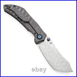 Kansept Tipper Folding Knife Tiger Strike Ti Handle Damascus Wharncliffe K1079A4