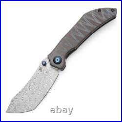 Kansept Tipper Folding Knife Tiger Strike Ti Handle Damascus Wharncliffe K1079A4