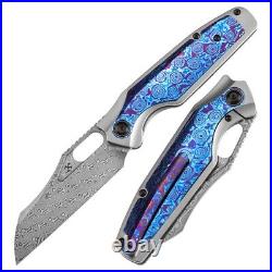 Kansept Tuckamore Folding Knife Ti/Timascus Handle Damascus Sheepsfoot K1052A7
