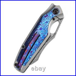 Kansept Tuckamore Folding Knife Ti/Timascus Handle Damascus Sheepsfoot K1052A7