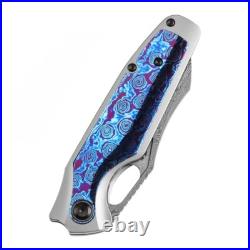 Kansept Tuckamore Folding Knife Ti/Timascus Handle Damascus Sheepsfoot K1052A7