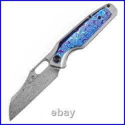 Kansept Tuckamore Folding Knife Ti/Timascus Handle Damascus Sheepsfoot K1052A7