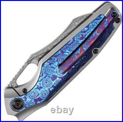Kansept Tuckamore K1052A7 Damascus Folding Knife Titanium Timascus EDC 3.5 New