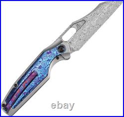 Kansept Tuckamore K1052A7 Damascus Folding Knife Titanium Timascus EDC 3.5 New