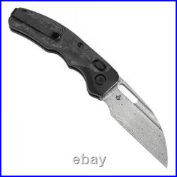 Kansept Vivid Folding Knife Blackwash Ti/Rose CF Handle Damascus Plain K1094V1