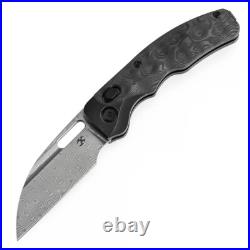 Kansept Vivid Folding Knife Blackwash Ti/Rose CF Handle Damascus Plain K1094V1