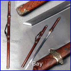 Katakira Zukuri Chinese Sword Tang Dynasty Knife Damascus Folded Steel Blade