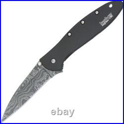 Kershaw 1660damckt Leek Assisted Knife Damascus Steel Black Stainless Handle