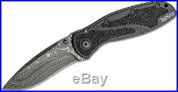 Kershaw 1670blkdam Blur Black Damascus Steel Assisted Liner Lock Folding Knife