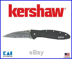 Kershaw Knives Ken Onion 1660DAMCKT Leek Folding Knife 3 Damascus Steel Blade