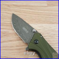 Kershaw Knockout A/O Folding Knife 3.5 Damascus Steel Blade Aluminum Handle