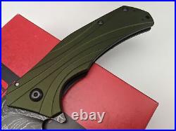 Kershaw Knockout Damascus Blade SpeedSafe Assisted Opening Green Folding Knife