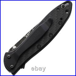 Kershaw Leek Folding Pocket Knife Linerlock A/O Carbon Fiber Damascus