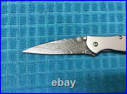 Kershaw Leek KS1660DAM Damascus Steel Blade Folding Knife Silver Frame Retired