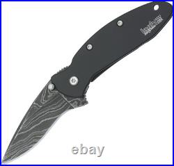 Kershaw Scallion Framelock A/O 1620DAMBK 2.5 DAMASCUS Folding Knife Black