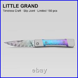 Kizer Cutlery Folding Knife 2.5 Damascus Steel Blade Aluminum/Titanium Handle