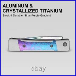 Kizer Cutlery Folding Knife 2.5 Damascus Steel Blade Aluminum/Titanium Handle