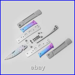Kizer Cutlery Folding Knife 2.5 Damascus Steel Blade Aluminum/Titanium Handle