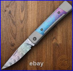 Kizer Cutlery Folding Knife 2.5 Damascus Steel Blade Aluminum/Titanium Handle