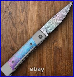 Kizer Cutlery Folding Knife 2.5 Damascus Steel Blade Aluminum/Titanium Handle