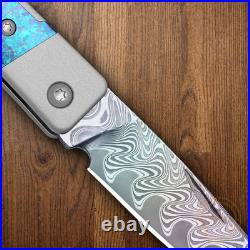 Kizer Cutlery Folding Knife 2.5 Damascus Steel Blade Aluminum/Titanium Handle
