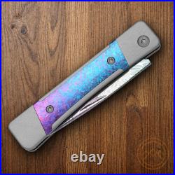 Kizer Cutlery Folding Knife 2.5 Damascus Steel Blade Aluminum/Titanium Handle