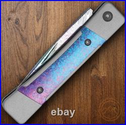 Kizer Cutlery Folding Knife 2.5 Damascus Steel Blade Aluminum/Titanium Handle