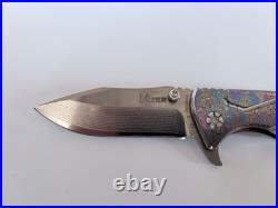 Kizer Ki3302B2 Folding Knife Anodized Titanium VG-10 Damascus OG