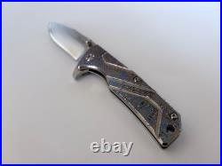 Kizer Ki3302B2 Folding Knife Anodized Titanium VG-10 Damascus OG