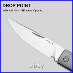 Kizer Little Grand EDC Folding Knife M390 Blade Titanium Damascus Handle Limited