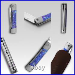 Kizer Little Grand EDC Folding Knife M390 Blade Titanium Damascus Handle Limited