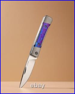 Kizer Little Grand EDC Folding Knife M390 Blade Titanium Damascus Handle Limited