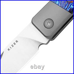Kizer Little Grand EDC Folding Knife M390 Blade Titanium Damascus Handle Limited