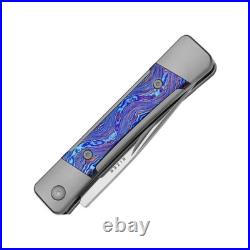Kizer Little Grand EDC Folding Knife M390 Blade Titanium Damascus Handle Limited