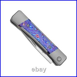 Kizer Little Grand EDC Folding Knife M390 Blade Titanium Damascus Handle Limited
