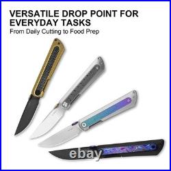 Kizer Quoll Folding Pocket Knife S45VN Blade Titanium & Titanium Damascus Handle